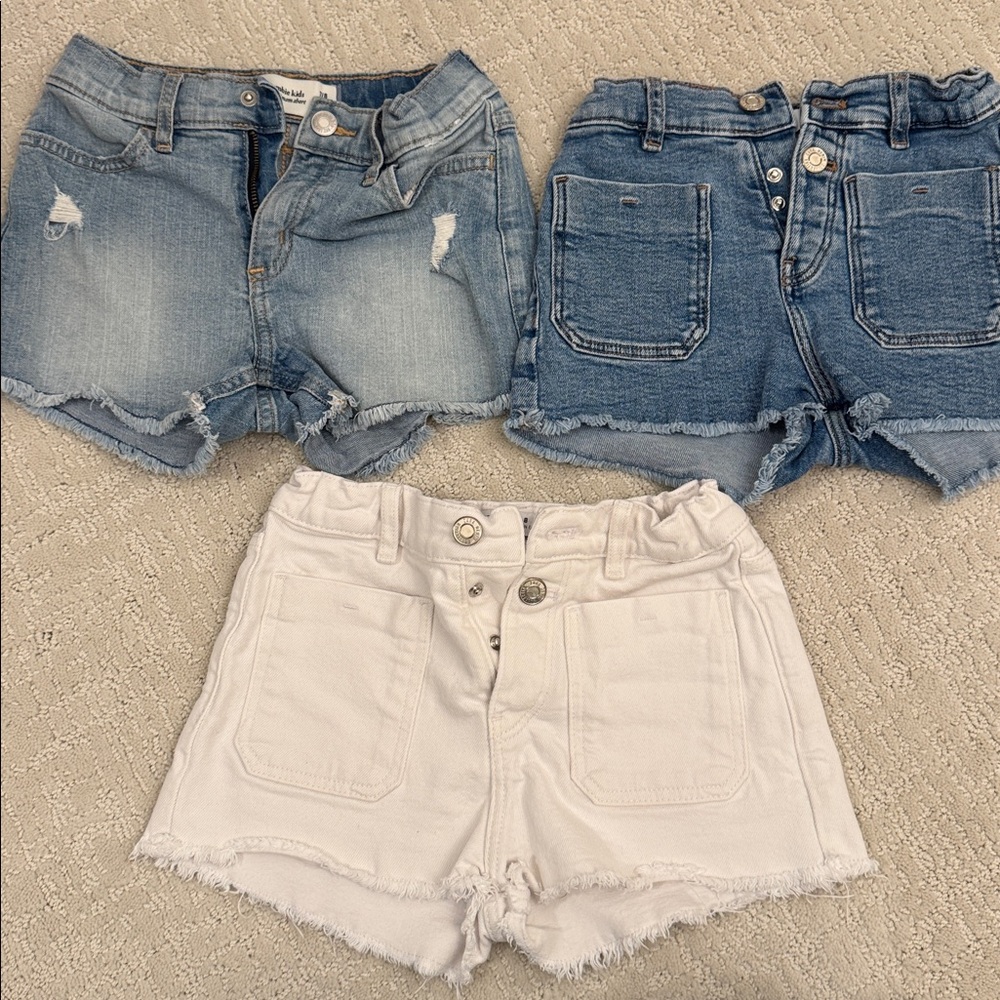 Stylish Denim and White Shorts Trio